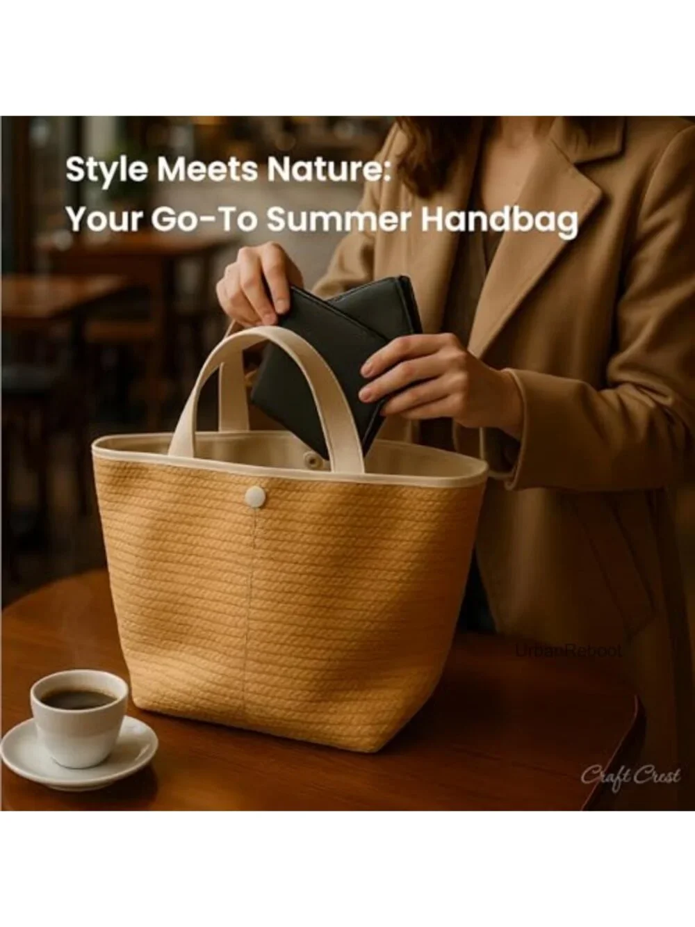 Rattan Handwoven Purse for Girls Lightweight Beach Casual Bag